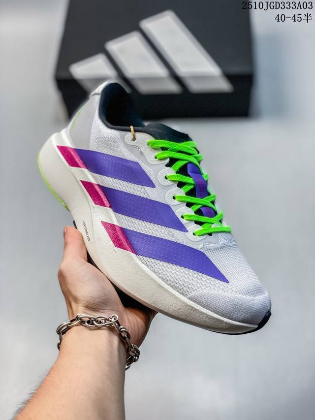 真标带半码 Adidas Adizero Evo Sl Texas Tech 时尚舒适耐磨 低帮跑步鞋 男款 白黑 尺码：如图 编码：10Jgd333A03