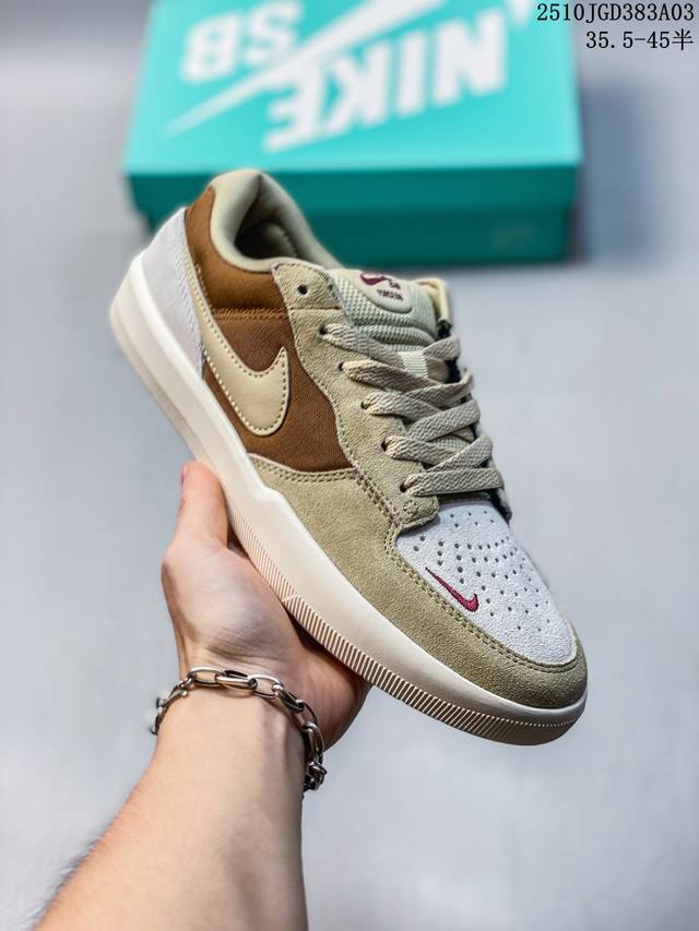 Nike Sb Force 58 舒适百搭 防滑耐磨 低帮 板鞋 男女同款 棕色 尺码：如图 编码：10Jgd383A03
