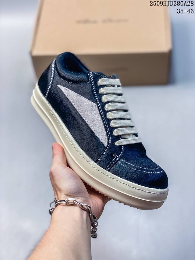 纯原 Rick Owens Drkshdw 瑞克 欧文斯低帮皮面时尚运动板鞋 灰色 二级市场已经7K以上 平台客户随意卖四位数 Ro广东原厂出品 纯原天花板 原