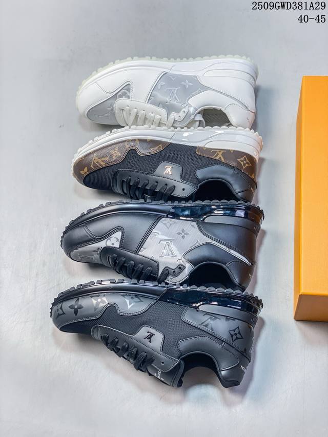 Louis Vuitton Run Away 牛皮革 圆头系带休闲低帮 板鞋男款 外贸鬼佬订单 品质嘎嘎过硬 订入Zp开发 每个拼色的材质都是原版独家定制 与正