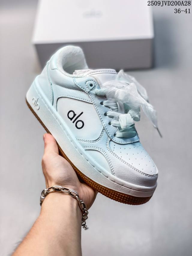 Alo Yoga Jisoo同款防滑耐磨厚底增高拼色休闲运动鞋低帮小白鞋女 尺码：如图 编码：09Jvd A28