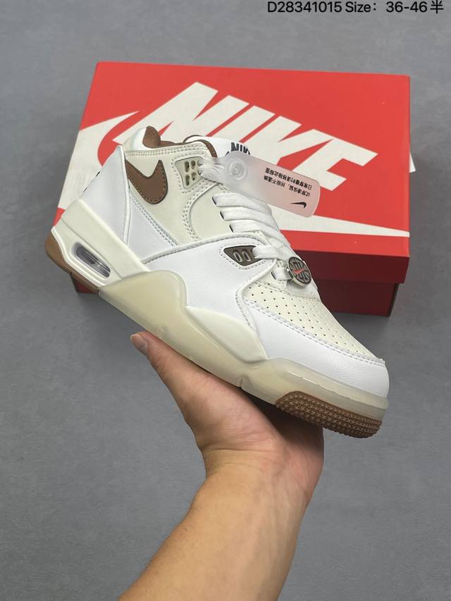 Nike Air Flight 89 Low 柔软舒适 防滑耐磨 低帮 复古篮球鞋 男女同款 白棕色 货号：Ib8866 121 码数：36-46半 编码：D2