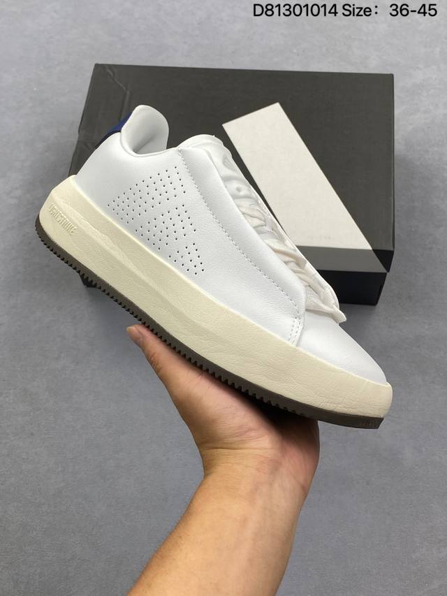 公司级阿迪达斯Adidas Labcourt 百搭休闲轻松舒适 耐磨透气低帮板鞋 货号：If1655 鞋面使用了绒毛麂皮 ，鞋面和鞋底连接处使用了包边处理，看起