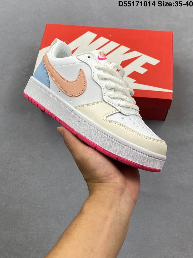 真标Nike Court Borough Low 耐克 低帮百搭透气休闲运动板鞋 经典耐用的设计 兼顾舒适脚感和出众风范 演绎匠心之作 结构性的支撑贴合感结合复