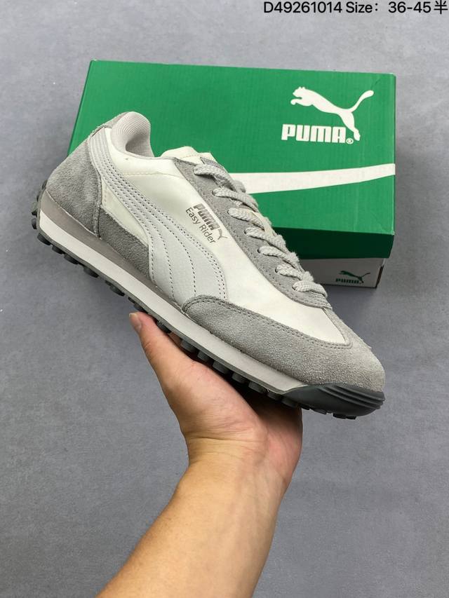 Puma Palermo Og经典休闲板鞋 彪马 防滑耐磨低帮德训板鞋 孔眼底座和脚趾凸起由绒面革材料制成 支持侧踏时的踏步工作 脚背和侧板采用尼龙网布 即使在