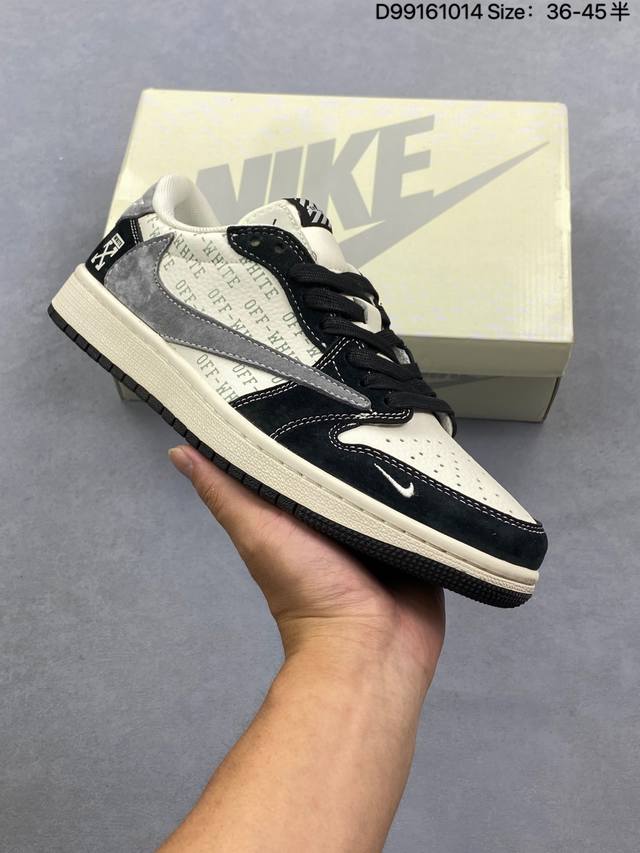 合集 Fragment X Travis Scott X Gucci Air Jordan 1 Low 三方联名倒钩 全新的三方联名低帮倒钩鞋面延续了黑脚趾设计