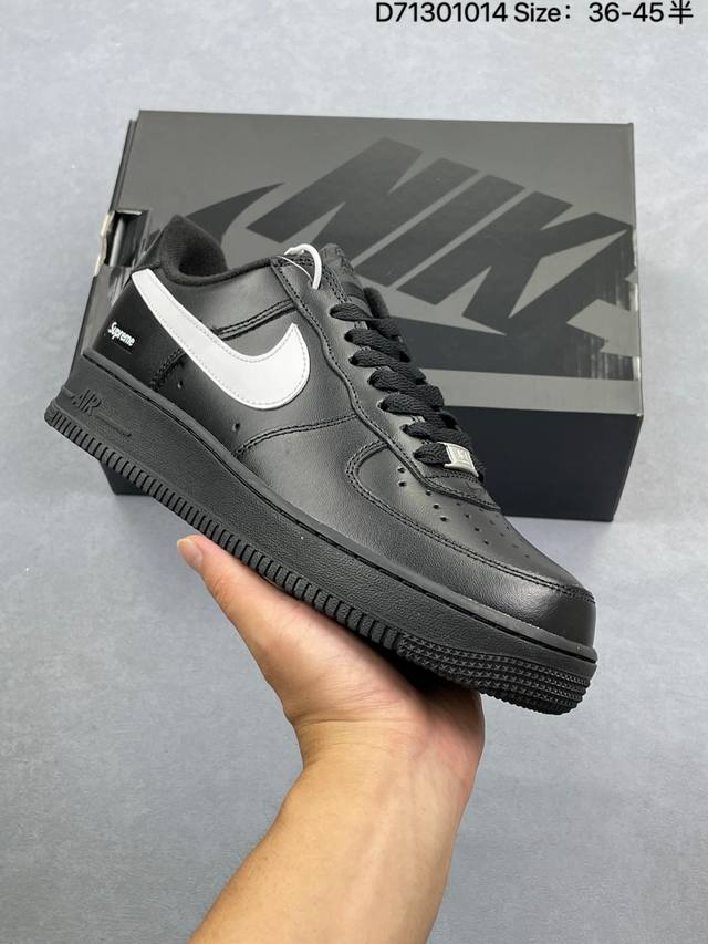 Nike Air Force 1 Low Supreme联名 空军一号低帮运动休闲板鞋 原楦头原纸板 打造纯正空军版型 专注外贸渠道 全掌内置蜂窝气垫 原盒配件