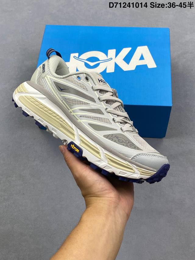 公司级Hoka One One Mafate Speed 2 Low 轻量低帮户外越野跑鞋 户外山脉越野轻量运动跑鞋 鞋面用轻的无缝架构 鞋带用了弹性不易松脱的