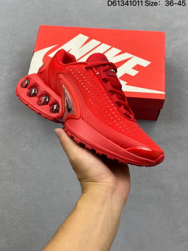 耐克 Nike Air Max Dn8 全掌气垫科技运动跑步鞋Fq7860-005。鞋款采用醒目渐变织物和动态波浪状结构鞋面，搭配黑色中底和外底，以及迷你黑色