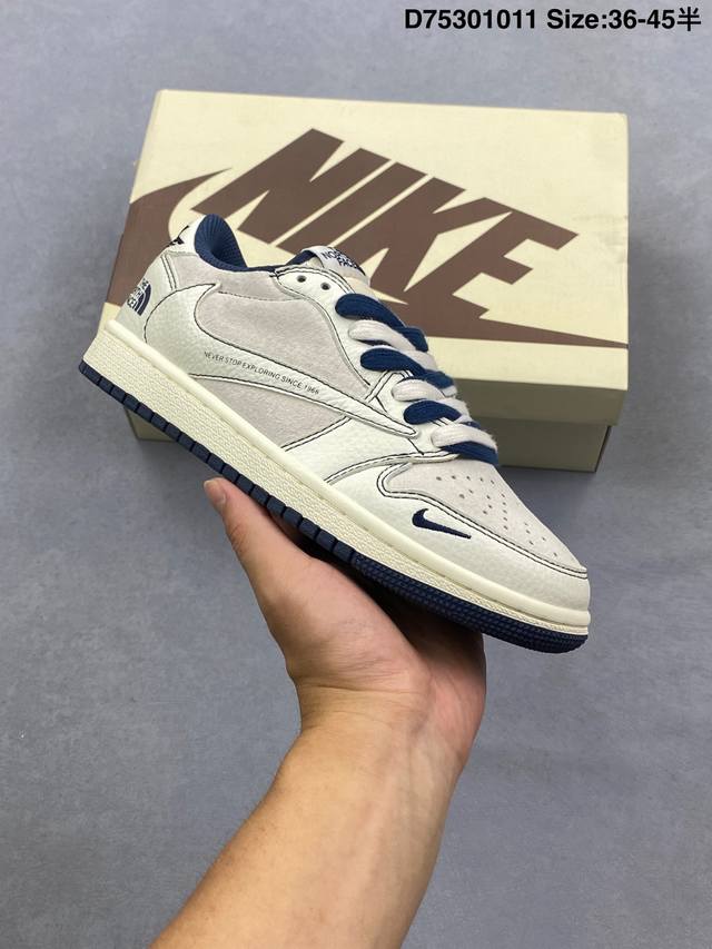 公司级Nike Air Jordan 1 X Travis Scott Aj1倒勾 乔一倒钩 ‘Diy’定制 耐克 低帮文化篮球鞋 完美品质出货 细节如图所示