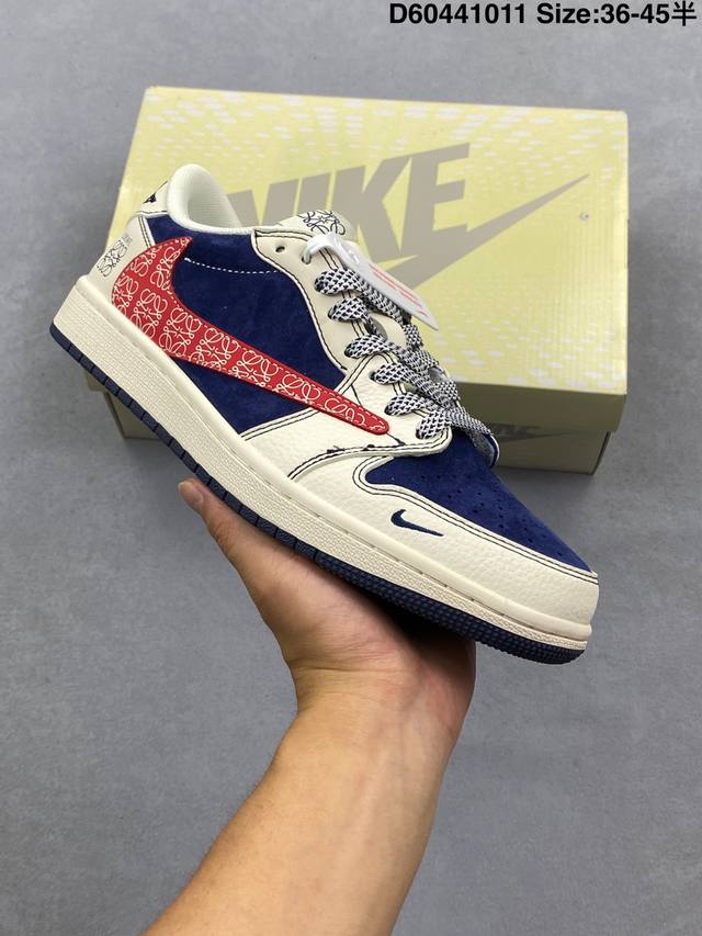 Aj1倒勾Travis Scott X Air Jordan 1 ” Reverse Mocha “ Aj1乔1 Ts 闪电 联名倒钩 低帮文化篮球鞋 货号:H