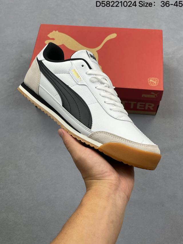 Puma 彪马 Turino Ii Og 男女款运动休闲跑步鞋，设计灵感汲取于足球运动，名字中的Turino源自意大利名称都灵。Softfoam鞋垫加持，以记忆