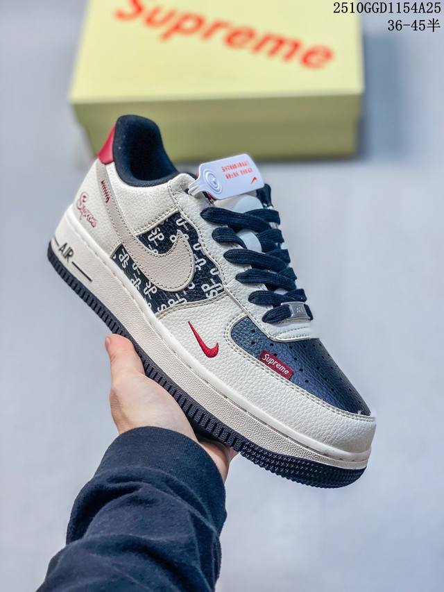 海外限量发售！公司级Nike Air Force 1 '07 Low “斯图西联名 黑白满天星”空军一号 低帮 运动鞋 休闲鞋 折边针车 工艺难度大 原楦头原纸