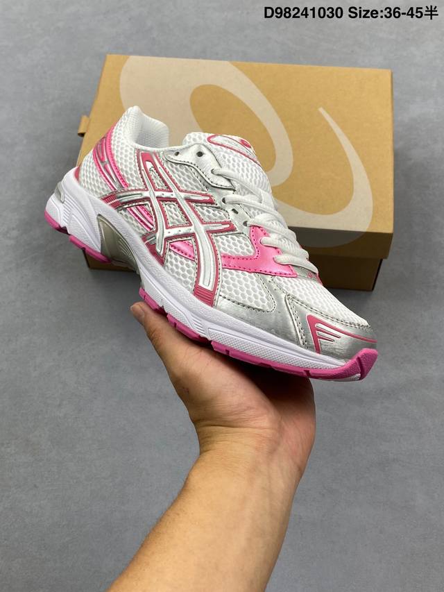 Asics 亚瑟士 新款情侣健步减震复古鞋Gel-1 男女时尚透气运动潮流耐磨休闲鞋 。选用网眼与皮革相接，复古而富有层次感。网布搭配金属感线条，虎爪 Logo