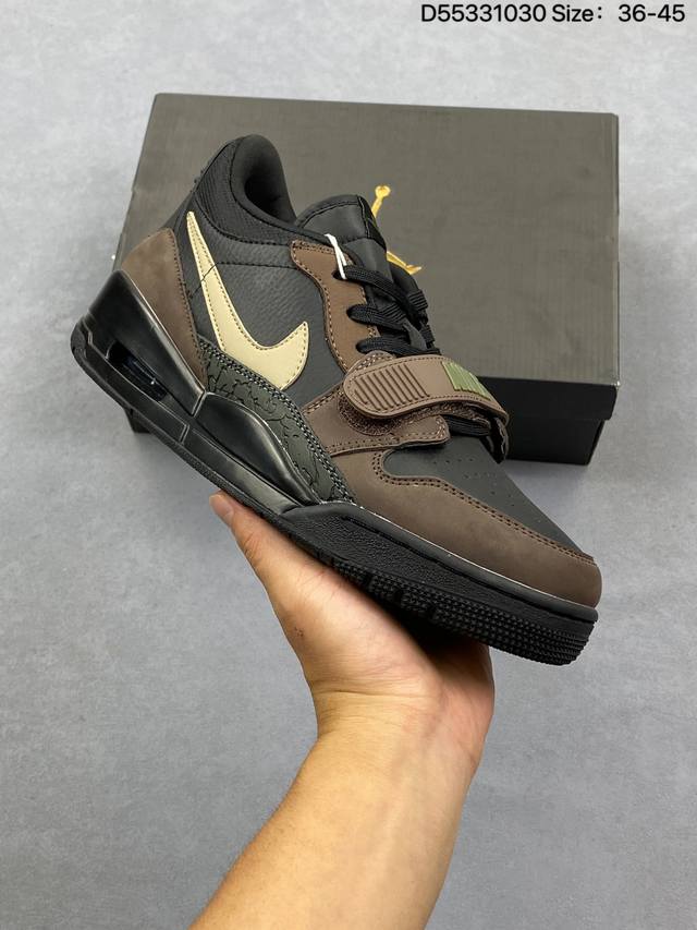 最强312 Air Jordan Legacy 312 Low 有着交错结合的设计，它的名字就展现出它所包含的鞋款元素，312 分别对应了 Air Jordan