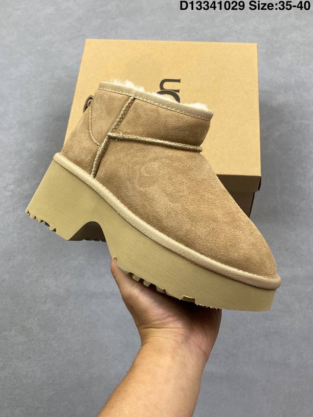 公司级Ugg牛反绒 防水 舒适百搭 厚底 显高显瘦 复古英伦风 短筒雪地靴 货号:1016-1 尺码:35-40 Id:D13341029