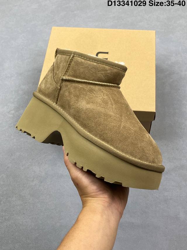 公司级Ugg牛反绒 防水 舒适百搭 厚底 显高显瘦 复古英伦风 短筒雪地靴 货号:1016-1 尺码:35-40 Id:D13341029