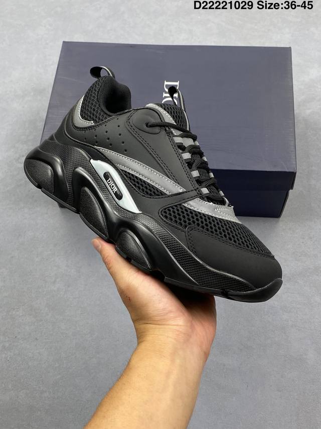 法国高奢时装品牌-迪奥 桀傲 Dior Homme B22 Trainer Sneaker系列复古厚底老爹风休闲运动慢跑鞋3Sn231Yjg_H000 码数：如