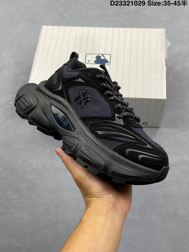 公司级：Mlb Chunky Liner Denim 潮流百搭 厚底增高 牛仔舒适休闲鞋 防滑耐磨 低帮 老爹鞋 货号:3Asxd015N 尺码:36 36.5