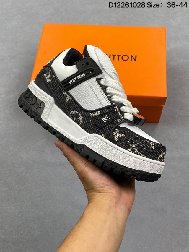 Louis Vuitton Trainer Maxi Lv 小胖丁 面包鞋 米黄白黑色 动物印花 奶牛 Size：35-44 D12261028