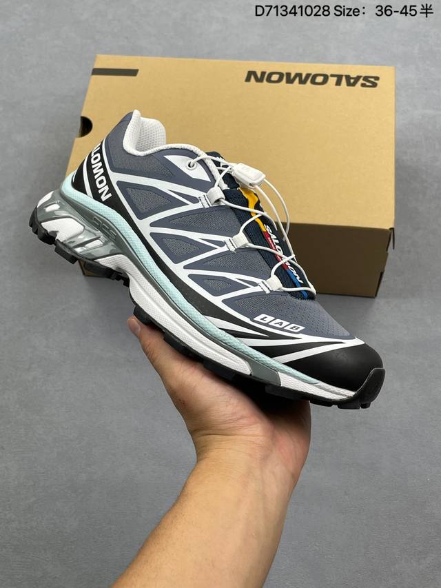 Salomon 萨洛蒙 男女鞋真标半码制，升级原楦开发版型，采用耐磨防护透气网布鞋面材质，欧索莱环保去臭环型组合鞋垫，中底Energycell缓震物料组合Acs