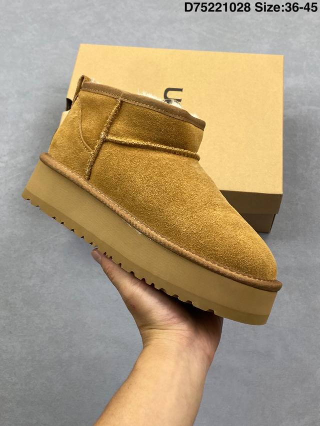 真标Ugg Dakota 舒适柔软时尚 耐磨增高保暖 中帮保暖雪地靴 尺码:36-45 Id:D75221028