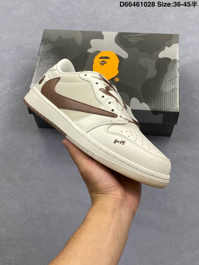 Travis Scott X Fragment Design X Jordan Air Jordan 1 Low Og Sp Bape联名 “白蓝” 多方联名合