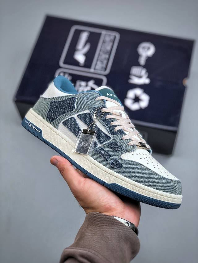 H Amiri 骨头鞋 Amiri Skeleton High 骨骼鞋-Skel Top Sneakers低帮 洛杉矶街头之王 高奢 埃米尔 原装裸鞋级 区分市