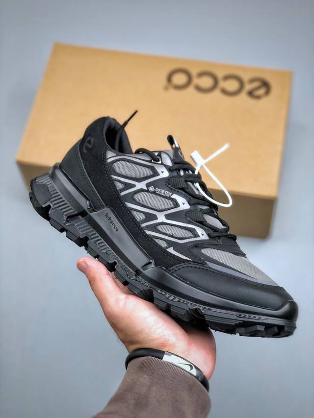 K L Ecco爱步首款户外防水男款运动鞋 透气休闲防滑跑步鞋 健步Biomc大经典 直接注塑工艺 稳固舒适 强效缓震与能量回弹 增加运动时的稳定与舒适 牛皮鞋