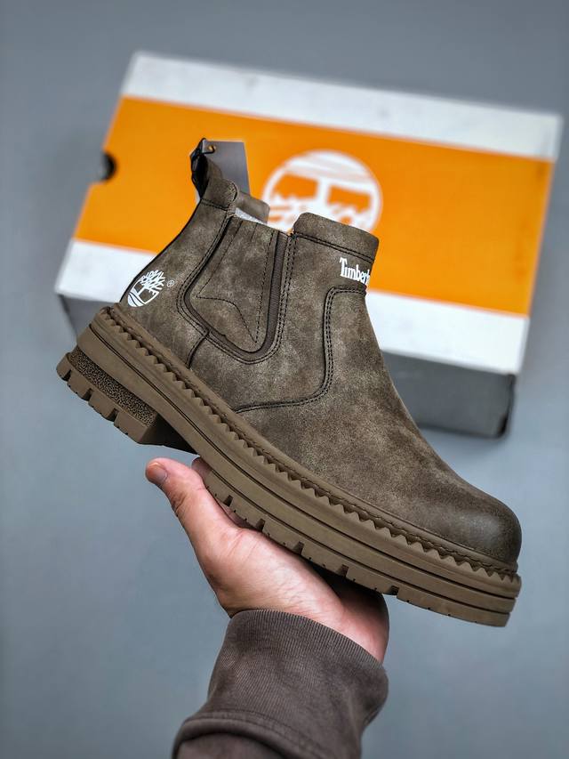 K E Timberland 天伯伦 添柏岚经典款 25Ss新款高帮一脚蹬 经典再造 全新升级 广东大厂品质 原盒原包装 面料采用意大利顶级磨砂牛皮 搭配防臭防