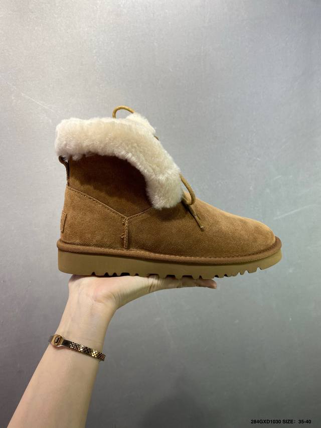 公司级Ugg 百搭单品 Ugg 秋冬羊皮毛一体雪地靴 全鞋采用Zp同厂 隆丰A级澳洲进口羊皮毛一体 品牌代工厂P生产线 完全遵循Zp工艺流程 代工厂P原厂版师
