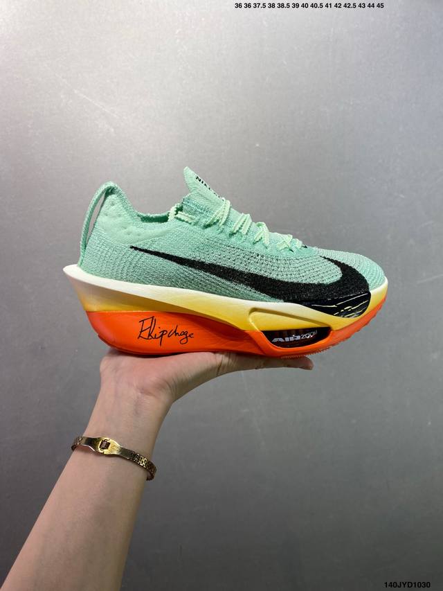 公司级Nike Air Zoom Alphafly Next%3 耐克 耐磨透气支撑平衡 低帮 气垫 马拉松跑步鞋 新品发布 整体采用前作的设计语言 并且对后者