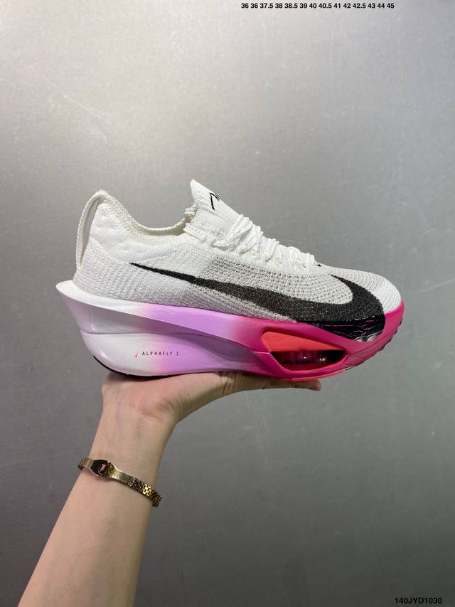 公司级Nike Air Zoom Alphafly Next%3 耐克 耐磨透气支撑平衡 低帮 气垫 马拉松跑步鞋 新品发布 整体采用前作的设计语言 并且对后者