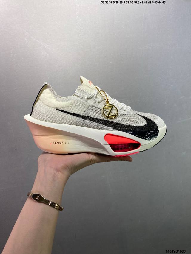 公司级Nike Air Zoom Alphafly Next%3 耐克 耐磨透气支撑平衡 低帮 气垫 马拉松跑步鞋 新品发布 整体采用前作的设计语言 并且对后者