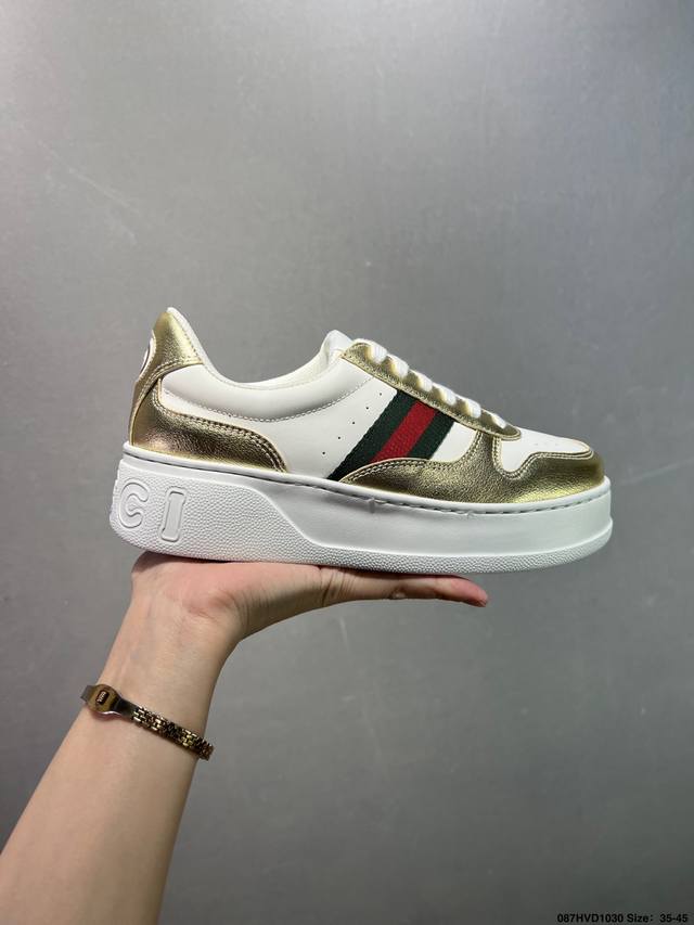 公司级古驰系列 古驰 Gucci Yy 古驰小白鞋板鞋 货号：602129-04Gg-O9085Gucci小蜜蜂 经典款休闲运动板鞋 Size：35～45 Id