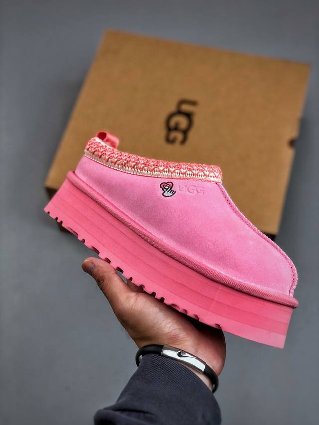 市面顶级版本 Uggtazz民族风厚底女款小红书爆款 广州外贸大厂生产鞋头到鞋垫真羊皮毛一体独立外盒包装芯片带防水工艺区别市面任何版本 5Cm厚底独立原版开发大