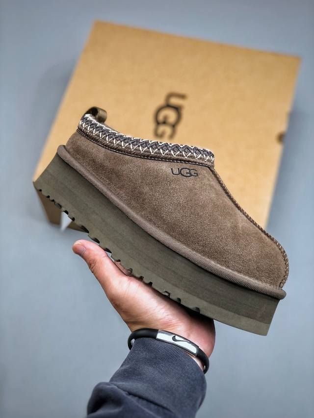 市面顶级版本 Uggtazz民族风厚底女款小红书爆款 广州外贸大厂生产鞋头到鞋垫真羊皮毛一体独立外盒包装芯片带防水工艺区别市面任何版本 5Cm厚底独立原版开发大