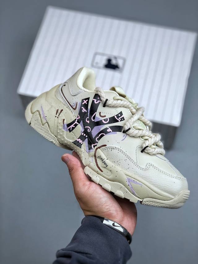 J版 定制球鞋 Mlb Bigball Chunky Pixel 定制手绘 做旧 防滑耐磨 低帮 老爹鞋 男女同款 货号:32Shc1011N C0001 尺码