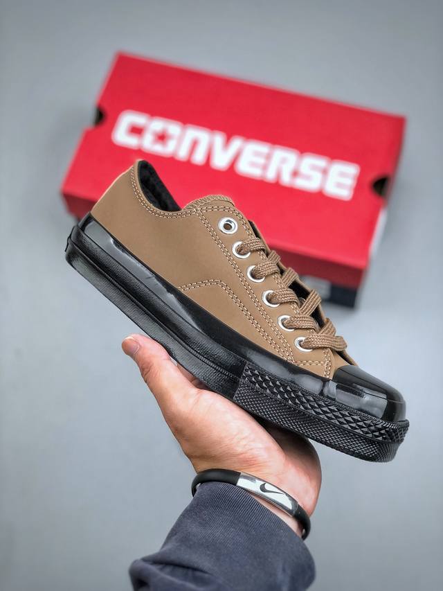 偏大偏大偏大 Toya Horiuchi X Converse All Star Squaretoe Ox 方头 皮质黑色 匡威新款 日本限定 低帮休闲板鞋 来