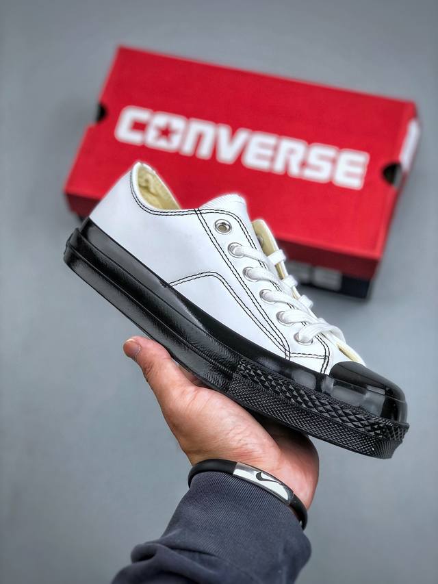 偏大偏大偏大 Toya Horiuchi X Converse All Star Squaretoe Ox 方头 皮质黑色 匡威新款 日本限定 低帮休闲板鞋 来