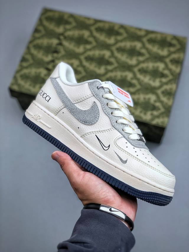P版 海外限量发售！公司级Nike Air Force 1'07 Lv8“古驰联名”空军一号 低帮 运动鞋 休闲鞋 折边针车 工艺难度大 原楦头原纸板 原装鞋盒