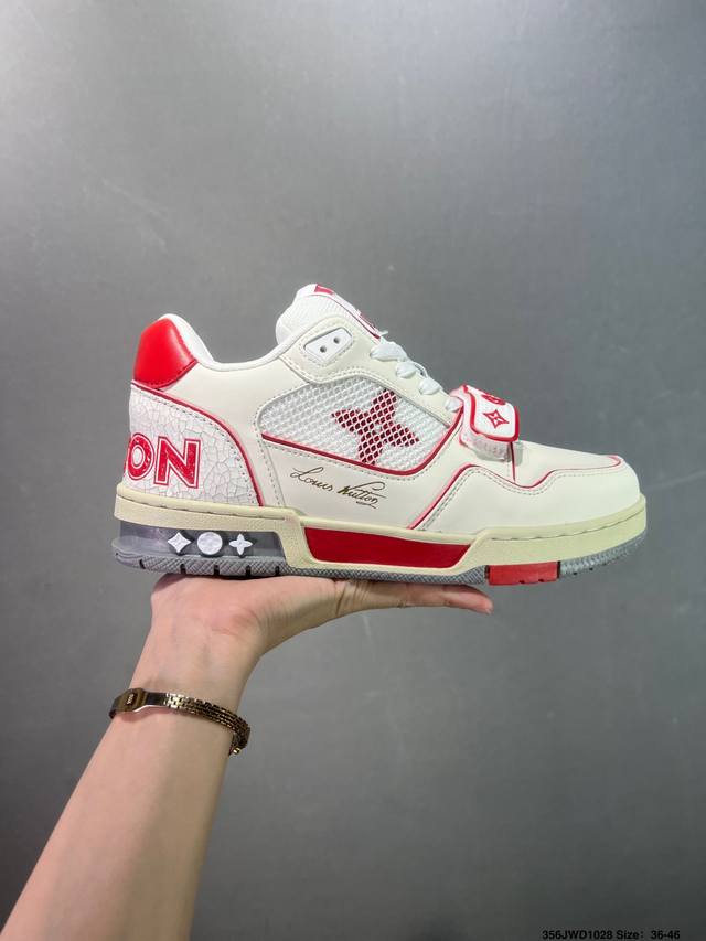 路易威登 Louis Vuitton Lv路易威登板鞋 新款 Lv Trainer最新配色运动鞋 L家 篮球鞋风格运动鞋 该鞋由艺术总监 Virgil Ablo