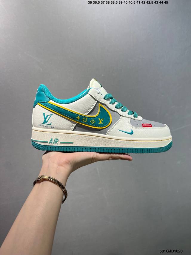 公司级Nike Air Force 1 Low 联名 原楦头原纸板 打造纯正空军版型 专注外贸渠道 全掌内置蜂窝气垫 原盒配件 原厂中底钢印、拉帮完美 官方货号