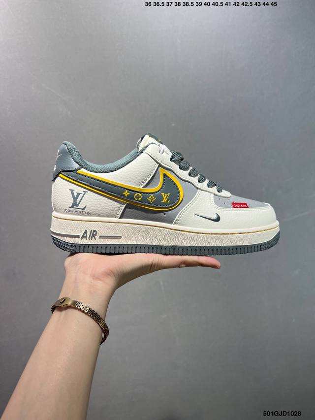 公司级Nike Air Force 1 Low 联名 原楦头原纸板 打造纯正空军版型 专注外贸渠道 全掌内置蜂窝气垫 原盒配件 原厂中底钢印、拉帮完美 官方货号