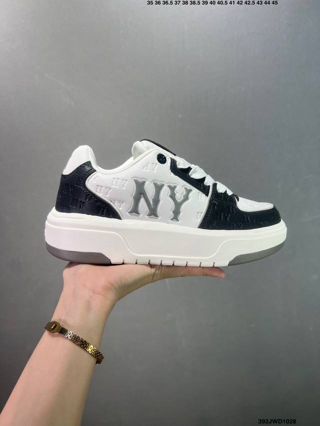 公司级Mlb Chunky Liner Mid Classic Monogram 厚底休闲鞋 Ny印花限定 牛皮材质运动鞋 货号：3Asxe035N 尺码：看图