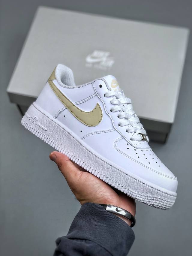 Nike Air Force 1'07 “白棕黄” 空军一号低帮休闲板鞋 Fj4146 120 原楦头原纸板 打造纯正空军版型专注外贸渠道 全掌内置蜂窝气垫 原