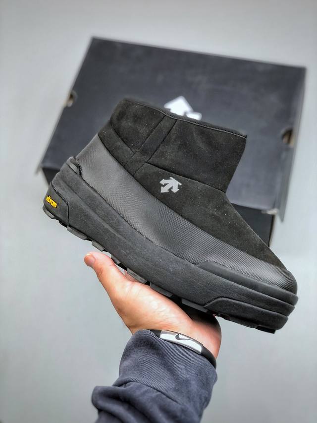 纯原版本 迪桑特Descente Ski Style系列 保暖耐磨 时尚舒适百搭 短筒雪地靴 户外中筒靴 男款 麂皮鞋面 内里薄绒加持 黄金V底 耐磨防滑 户外