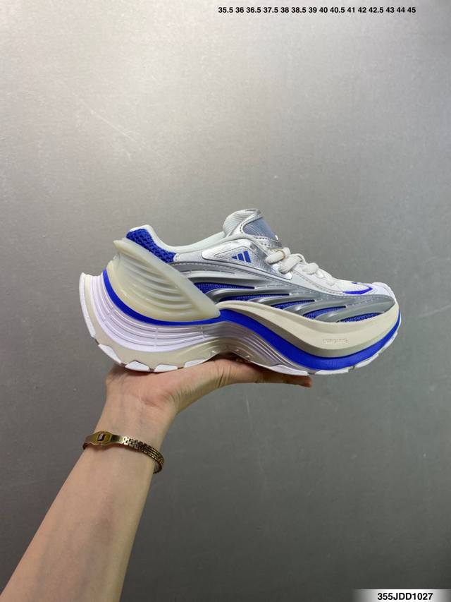 Ad Xlg Mtw系列 舒适百搭防滑耐磨低帮跑步鞋老爹鞋 Js 1 鞋面采用贯穿式银条 完整的线条流畅度带来充分的视觉享受 鞋舌若隐若现的Logo充满神秘感