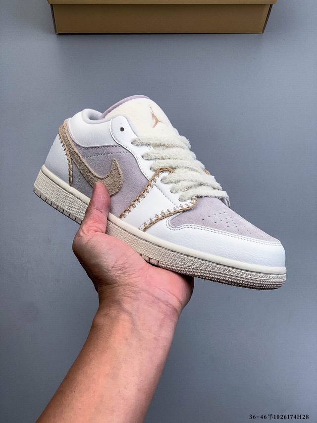 公司级头层！耐克Nike Air Jordan 1 Low Aj1 乔1 低帮潮流运动休闲板鞋。Aj1 低帮拼接 完美版型真头层牛皮# 内置缓震气垫 原鞋开模