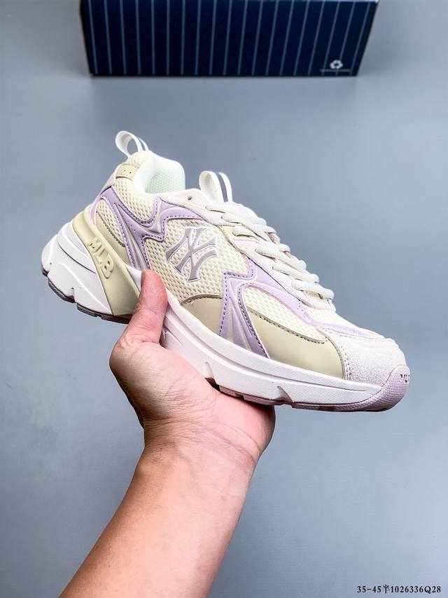 公司级！Mlb Chunky Liner 厚底休闲跑步鞋 Ny印花 透气轻便百搭运动鞋 1026336Q28